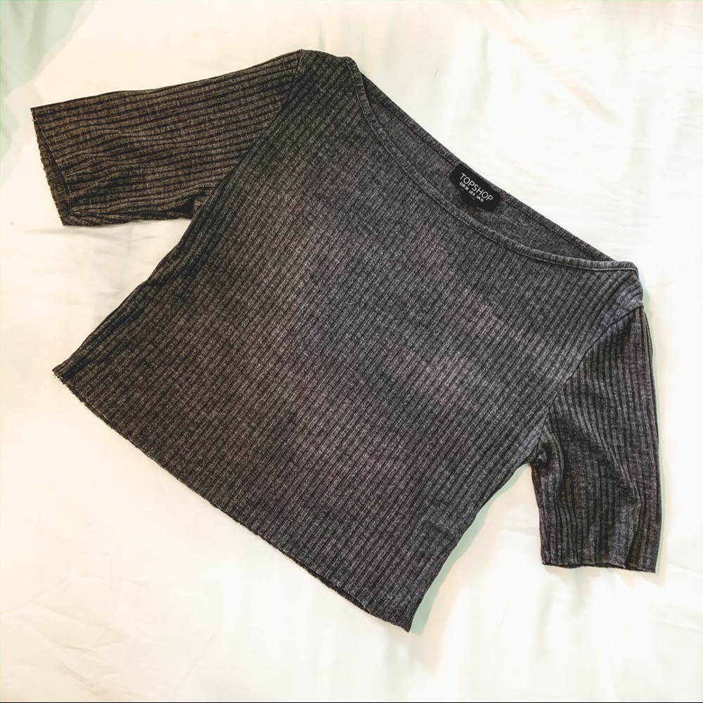 TOPSHOP Grey crop top
